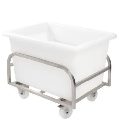 Bac de stockage Sans couvercle blanc plastique 69x53,5x48 cm 100 L fond plein parois pleines - GILAC