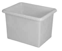 Bac de stockage Sans couvercle blanc plastique 69x53,5x48 cm 100 L fond plein parois pleines - GILAC