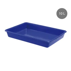 GILAC Bac de transfert Sans couvercle noir plastique 54x38,5x8 cm 10 L fond plein parois pleines Discount