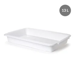 Bac à diviseuse Sans couvercle blanc plastique 60x40x8,2 cm 13 L fond plein parois pleines - GILAC Sale