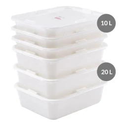 GILAC Bac à diviseuse Sans couvercle blanc plastique 53x40x8 cm 10 L fond plein parois pleines New