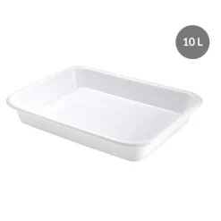 GILAC Bac à diviseuse Sans couvercle blanc plastique 53x40x8 cm 10 L fond plein parois pleines New