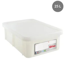 Bac gerbable Avec couvercle blanc plastique 60x40x19 cm 25 L fond plein parois pleines - GILAC Hot