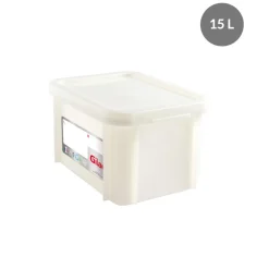 GILAC Bac gerbable Avec couvercle blanc plastique 40x30x23,5 cm 15 L fond plein parois pleines Discount