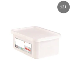 GILAC Bac gerbable Avec couvercle blanc plastique 40x30x18 cm 12 L fond plein parois pleines New