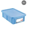 GILAC Bac gerbable Avec couvercle bleu plastique 60x40x19 cm 25 L fond plein parois pleines Clearance