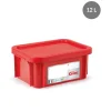 Bac gerbable Avec couvercle rouge plastique 40x30x18 cm 12 L fond plein parois pleines - GILAC Online