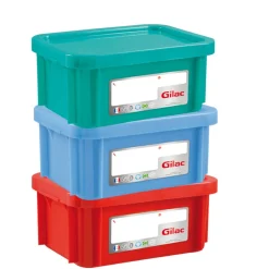 Bac gerbable Avec couvercle rouge plastique 40x30x18 cm 12 L fond plein parois pleines - GILAC Online