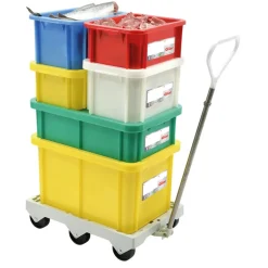 Bac gerbable Avec couvercle rouge plastique 40x30x18 cm 12 L fond plein parois pleines - GILAC Online