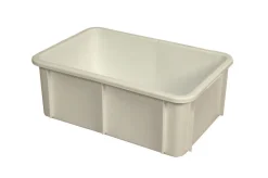 Bac gerbable Sans couvercle blanc plastique 60x40x21,7 cm 35 L fond plein parois pleines - GILAC Discount