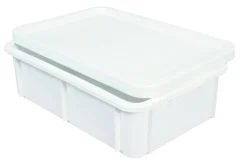 GILAC Bac gerbable Sans couvercle blanc plastique 60x40x16,5 cm 25 L fond plein parois pleines Best