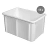 GILAC Bac gerbable Sans couvercle blanc plastique 60x40x31,5 cm 55 L fond plein parois pleines Discount