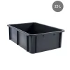 Bac gerbable Sans couvercle gris plastique 60x40x16,5 cm 25 L fond plein parois pleines - GILAC Hot