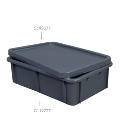 Bac gerbable Sans couvercle gris plastique 60x40x16,5 cm 25 L fond plein parois pleines - GILAC Hot