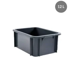 Bac gerbable Sans couvercle gris plastique 40x30x16,5 cm 12 L fond plein parois pleines - GILAC Online
