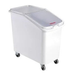 Bac à ingrédients plastique blanc 72,5x41x67,5 cm Avec couvercle Avec roues - GILAC Discount