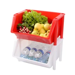 Bac à ingrédients plastique rouge 52,5x42,5x31,5 cm Sans couvercle - GILAC Discount