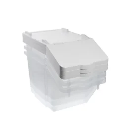 GILAC Bac à ingrédients sur roues plastique transparent 56,5x31,5x69 cm Avec couvercle (2 pièces)