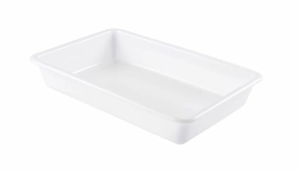 Bac plat Avec couvercle blanc plastique 43,7x28,5x7,5 cm 5 L fond plein parois pleines - GILAC Outlet