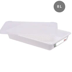 GILAC Bac plat HACCP Avec couvercle blanc plastique 49x33,7x9 cm 8 L fond plein parois pleines Sale