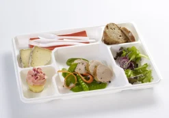 Bac plat HACCP avec couvercle rectangulaire blanc plastique 38x28x3,7 cm (25 pièces) - Aucune Outlet