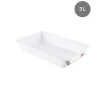 Bac plat HACCP Sans couvercle blanc plastique 35x23x7 cm 3 L fond plein parois pleines - GILAC Outlet