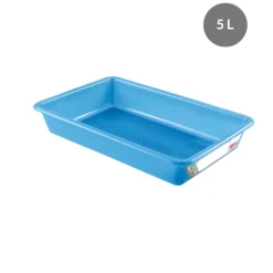 GILAC Bac plat HACCP Sans couvercle bleu plastique 44x28,5x7,5 cm 5 L fond plein parois pleines New