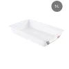Bac plat HACCP Sans couvercle blanc plastique 44x28,5x7,5 cm 5 L fond plein parois pleines - GILAC New