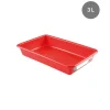 GILAC Bac plat HACCP Sans couvercle rouge plastique 35x23x7 cm 3 L fond plein parois pleines