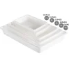 GILAC Bac plat Sans couvercle blanc plastique 43,7x28,5x7,5 cm 5 L fond plein parois pleines