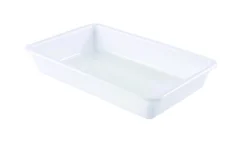 GILAC Bac plat Sans couvercle blanc plastique 43,7x28,5x7,5 cm 5 L fond plein parois pleines