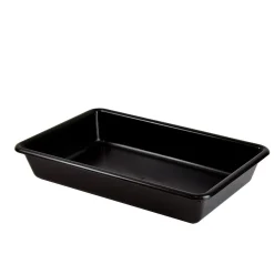 Bac plat Sans couvercle noir plastique 43,7x28,5x7,5 cm 5 L fond plein parois pleines - GILAC Discount