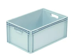 Bac plein Sans couvercle gris plastique 60x40x27 cm 54,4 L fond plein parois pleines - Aucune Discount