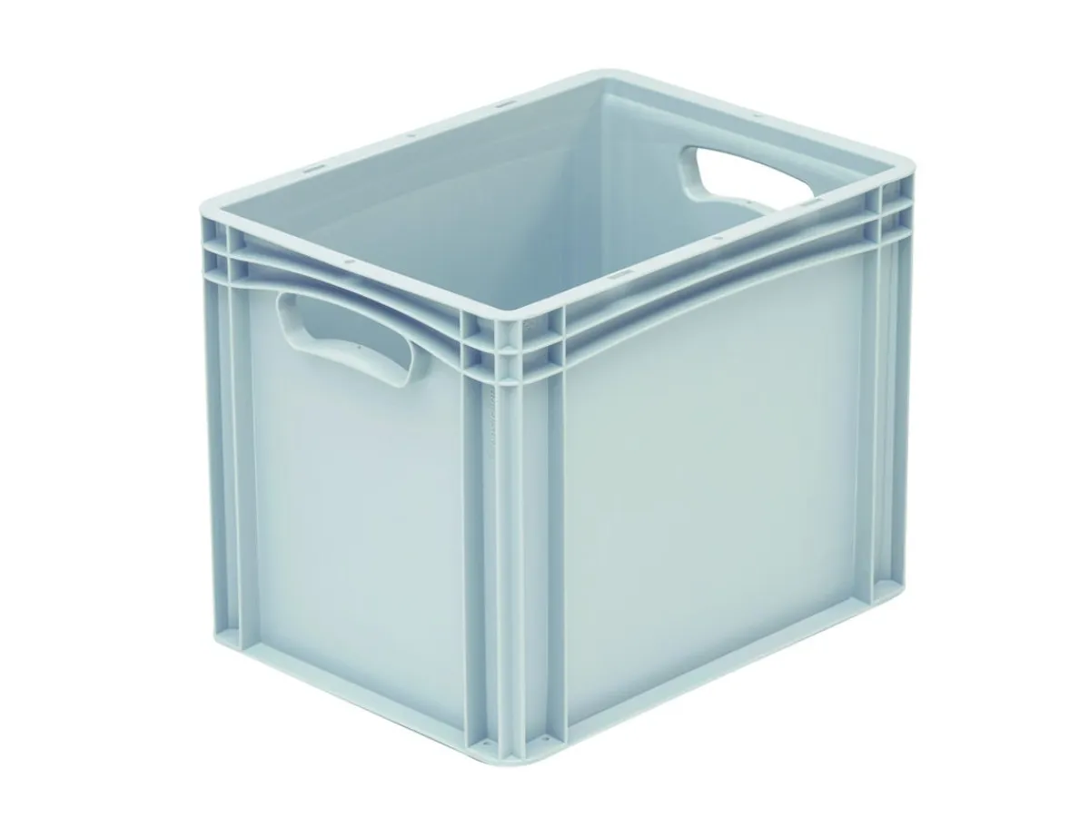 Bac plein Sans couvercle gris plastique 40x30x32 cm 30 L fond plein parois pleines - Aucune Discount