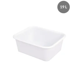 Bac profond Sans couvercle blanc plastique 45x37x17 cm 19 L fond plein parois pleines - GILAC Clearance