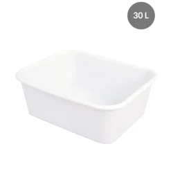 Bac profond Sans couvercle blanc plastique 54x44x20 cm 30 L fond plein parois pleines - GILAC Sale