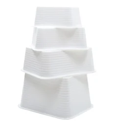 GILAC Bac profond Sans couvercle blanc plastique 55x44,5x30,5 cm 45 L fond plein parois pleines Outlet