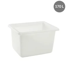 GILAC Bac profond Sans couvercle blanc plastique 83x62,5x51,5 cm 170 L fond plein parois pleines Clearance