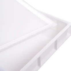 Bac à pâtons Sans couvercle blanc plastique 60x40x8 cm 14 L fond plein parois pleines - GILAC Hot
