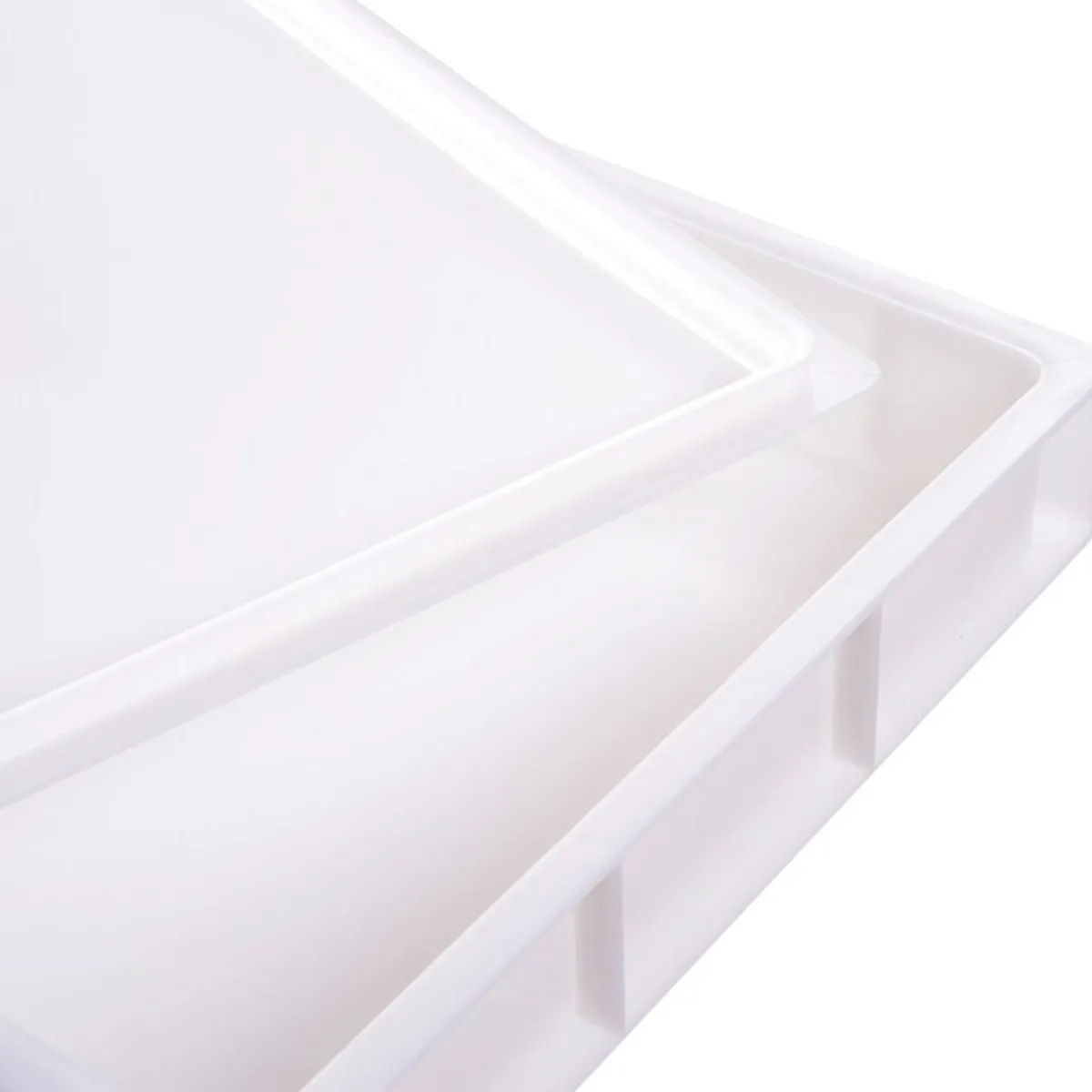 Bac à pâtons Sans couvercle blanc plastique 60x40x8 cm 14 L fond plein parois pleines - GILAC Hot