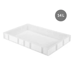Bac à pâtons Sans couvercle blanc plastique 60x40x8 cm 14 L fond plein parois pleines - GILAC Hot