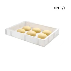 Bac à pâtons Sans couvercle blanc plastique 53x32,5x9 cm 12 L fond plein parois pleines - GILAC New