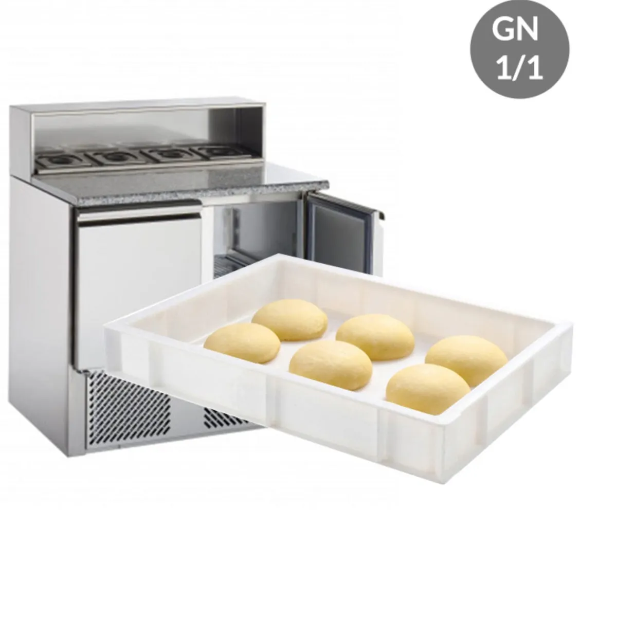 Bac à pâtons Sans couvercle blanc plastique 53x32,5x9 cm 12 L fond plein parois pleines - GILAC New