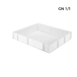 Bac à pâtons Sans couvercle blanc plastique 53x32,5x9 cm 12 L fond plein parois pleines - GILAC New