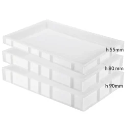 Bac à pâtons Sans couvercle blanc plastique 60x40x5,5 cm 9 L fond plein parois pleines - GILAC Best