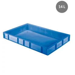 GILAC Bac à pâtons Sans couvercle bleu plastique 60x40x8 cm 14 L fond plein parois pleines New