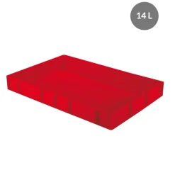 Bac à pâtons Sans couvercle rouge plastique 60x40x8 cm 14 L fond plein parois pleines - GILAC Sale
