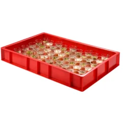 GILAC Bac à pâtons Sans couvercle rouge plastique 60x40x9 cm 15 L fond plein parois pleines New