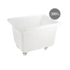 GILAC Bac à 2 roues fixes et 2 roues à freins Sans couvercle blanc plastique 69x53,5x61 cm 100 L fond plein parois pleines Best