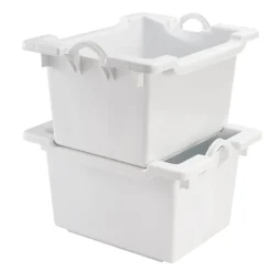 GILAC Bac Sans couvercle blanc plastique 76x58x46,5 cm 100 L fond plein parois pleines Discount